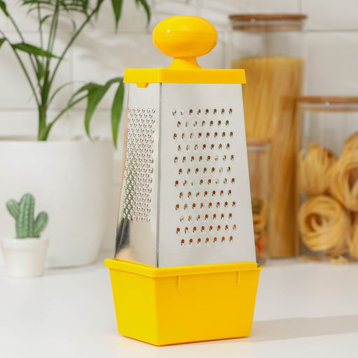 Тёрка «Комфорт», 4 грани, с контейнером 450 мл, 28×12×9 см, цвет МИКС