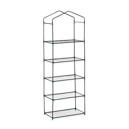 Стеллаж для рассады, 5 полок, 190×40×65 см, металлический каркас d=12 мм, без чехла, Greengo