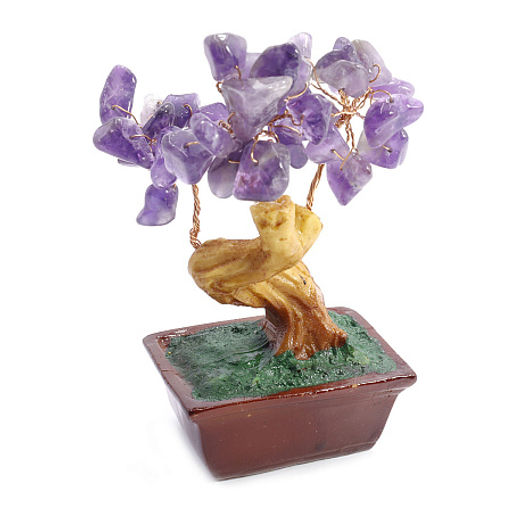 Дерево счастья с камнями Аметист - символ любви, верности и счастья между влюбленными 11см