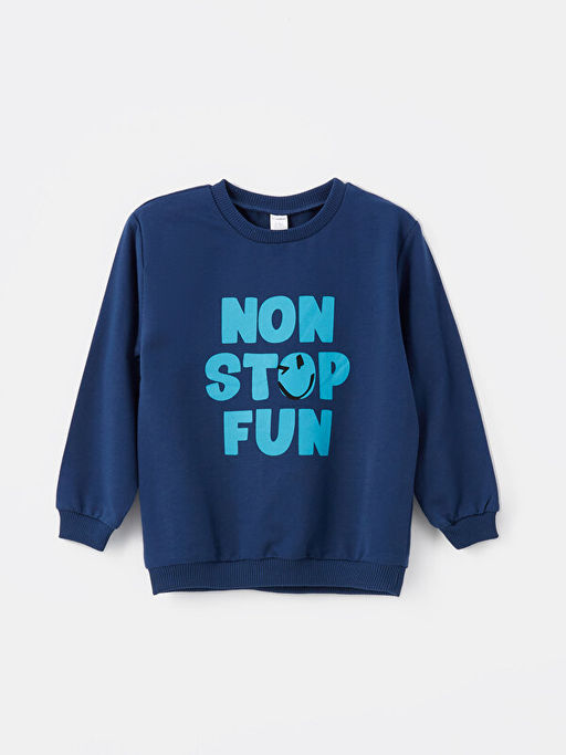 Bask?l? Uzun Kollu Erkek Bebek Sweatshirt 2li - Waikiki фото 2