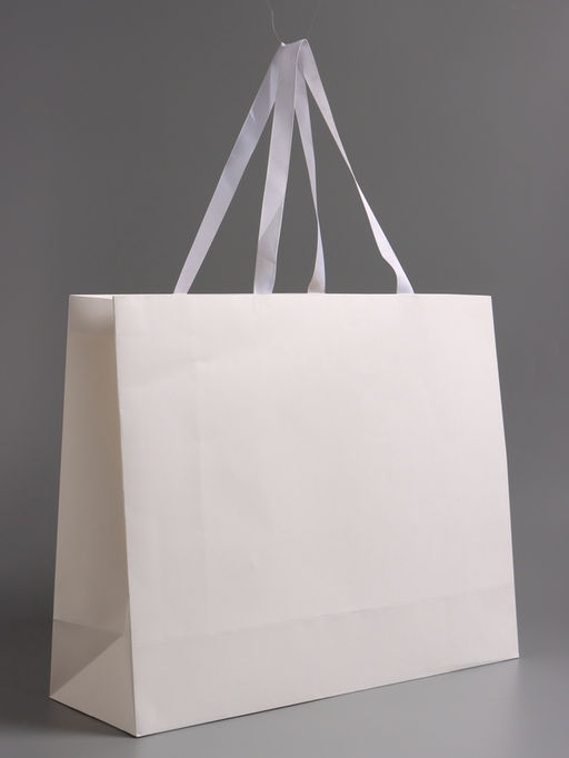 Пакет подарочный ламинированный горизонтальный «Белый», 48×39×16 см