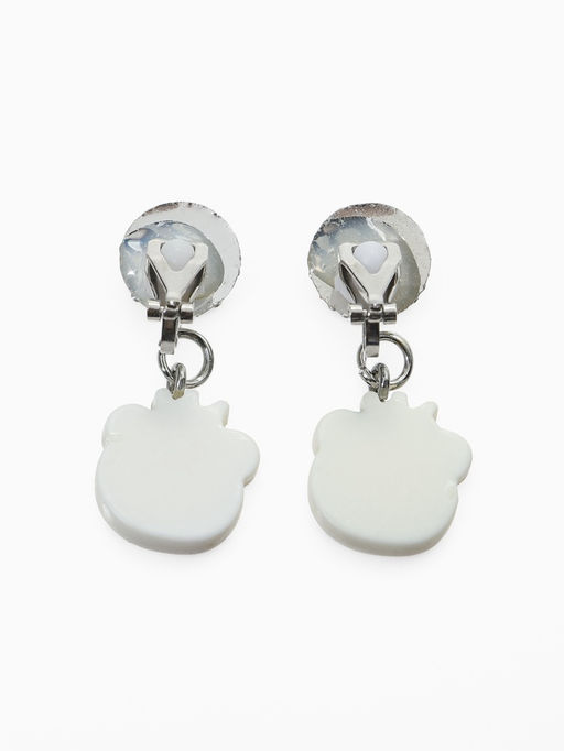 Серьги-клипсы детские «Выбражулька» панда с короной с кругом кристалл, цветные