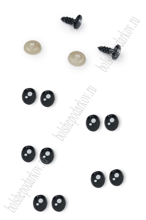 Фурнитура "Глазки для игрушек" с заглушками 7*9 мм (50 шт) SF-7615