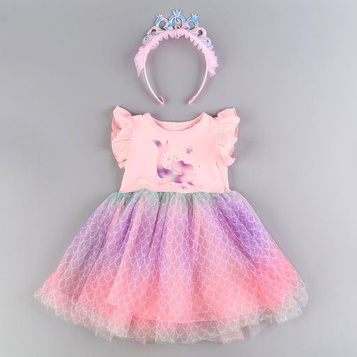 Карнавальный костюм «Стильная принцесса», ободок, платье с русалкой, рост 110 см