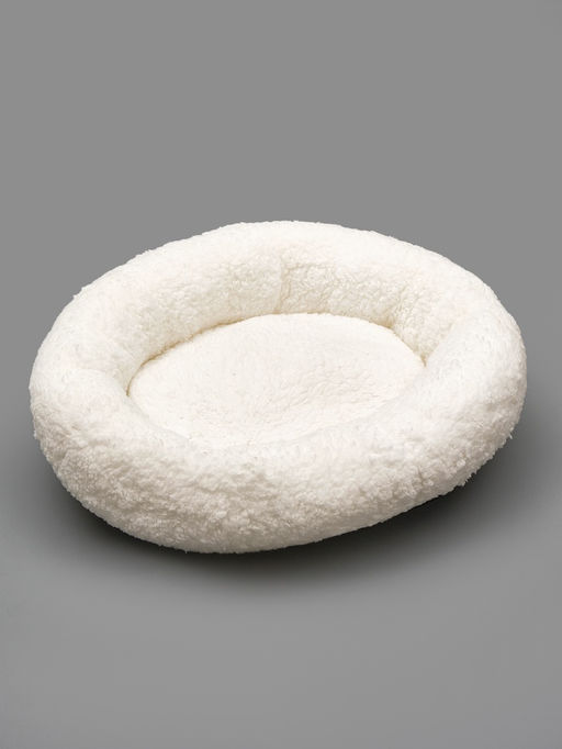 Лежанка для собак и кошек Уют, мягкий мех, 50 х 42 х 11 см, молочная - Пижон фото 7