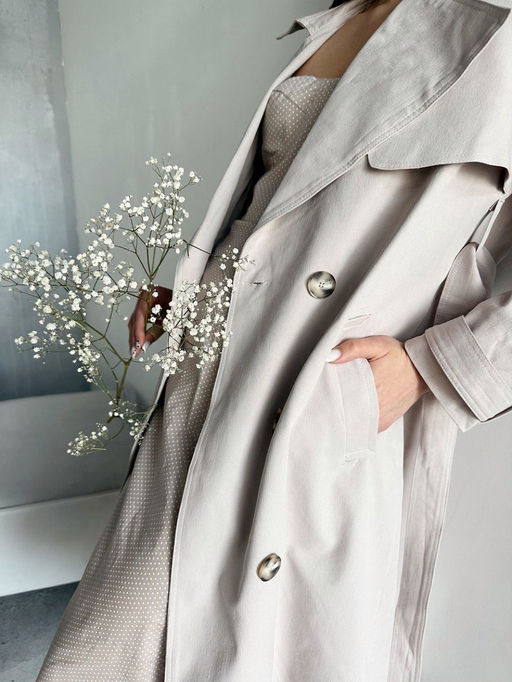 Плащ AURA 7025-176-Р бежевый  фото 4