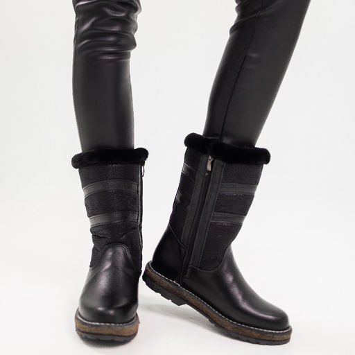 Сапоги натуральная замша, натуральная овчина, черные, войлочная подошва, - Мирунт фото 31