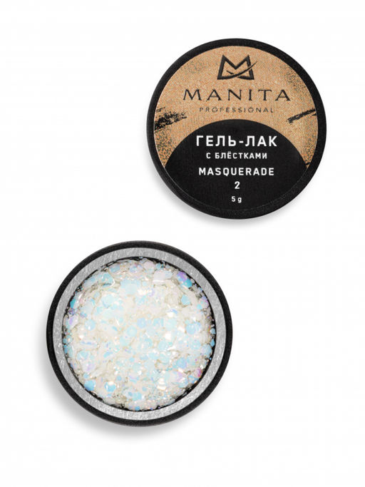 Manita Professional Гель-лак для ногтей с блёстками / Masquerade №02, 5 г
