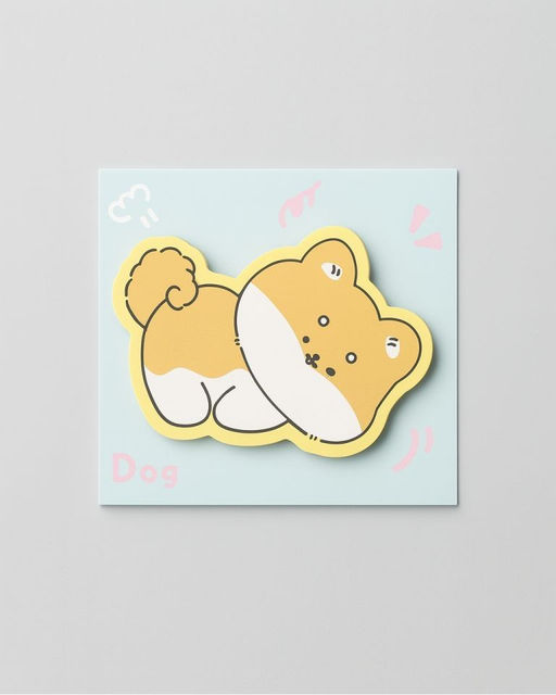 Блок стикер для записей Corgi dreaming, green