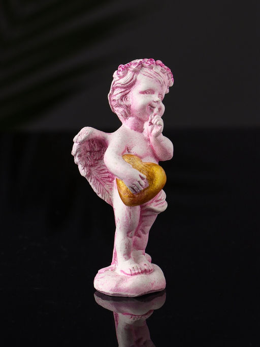 Фигурка гипс Ангел с сердцем, 8.5?3.5 см, розовый