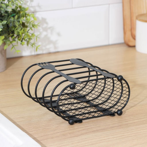 Сушилка для столовых приборов Доляна, 16×16.4×7.5 см, чёрная