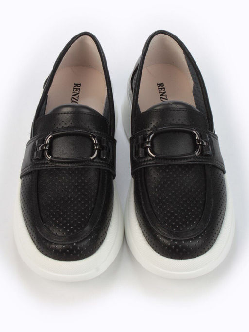 03-PDD169-6 BLACK/WHITE Полуботинки женские (натуральная кожа) - Фабричный китай фото 9