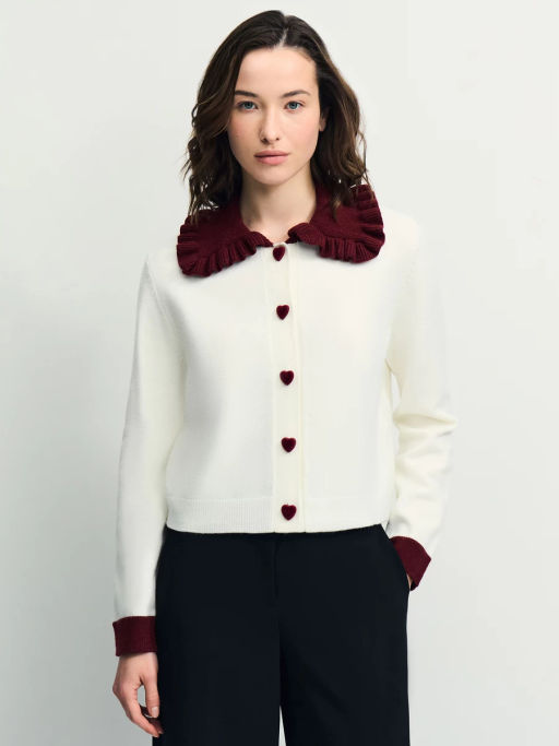 Кардиган с воротником и декоративными пуговицами / Zarina фото 3