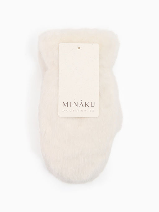 Варежки подростковые MINAKU, пушистые, 20 см, белые