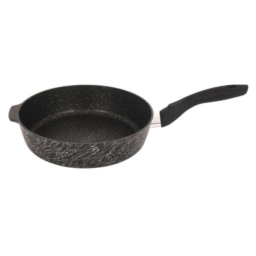 Сковорода алюмин. 260мм глубокая с ручкой (АП) "Грация" черный/серебро (сгчс260а) (Кукмара)