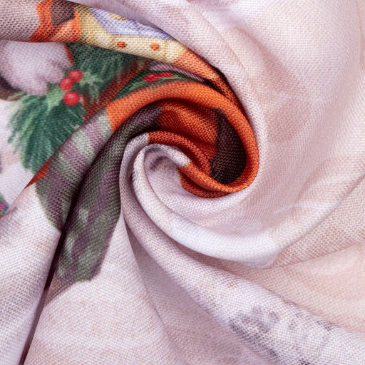 Шторы для кухни с подхватами «Этель» Winter holidays, 145×180 см - 2 шт., бежевые