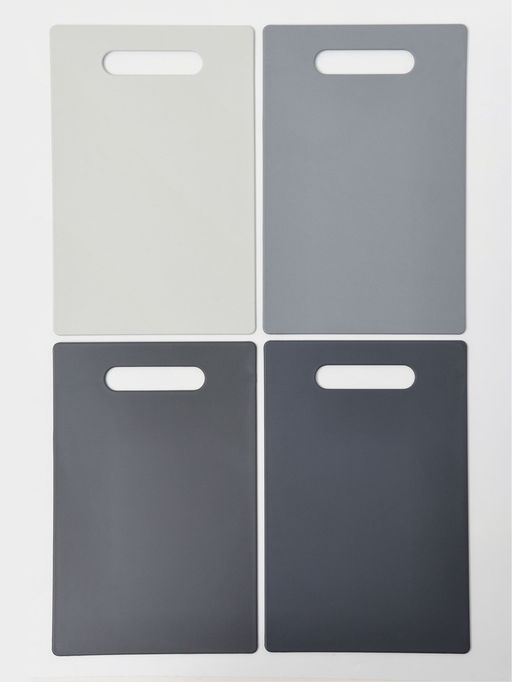 Набор разделочных досок, на подставке, 4 шт., 28.5×18.7×0.3 см, пластик, серый