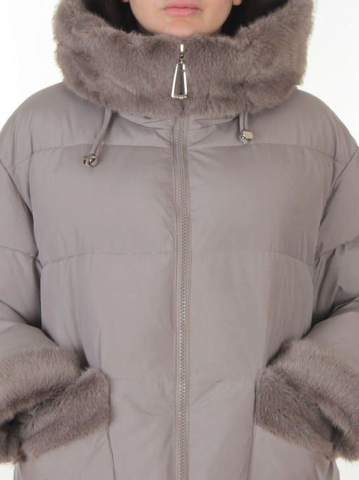 6093 GRAY Куртка зимняя женская оверсайз (200 гр. холлофайбер)