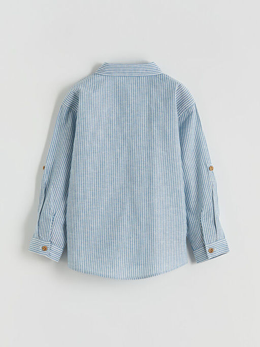 ?izgili Keten Kar???ml? Erkek ?ocuk G?mlek