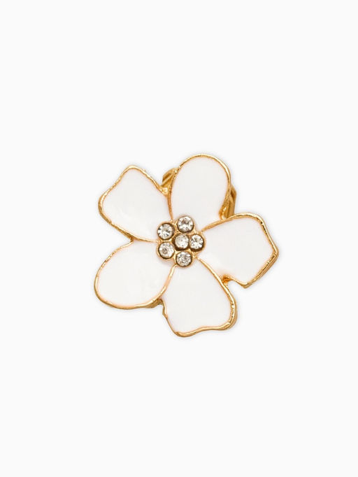 Цена за 2 шт. Клипсы детские "Выбражулька" цветок, цвет белый в золоте