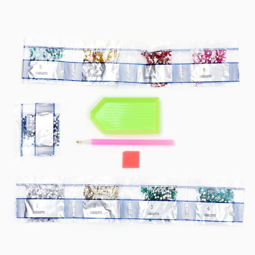 Сумка шопер с алмазной мозаикой Новый год, частичное заполнение