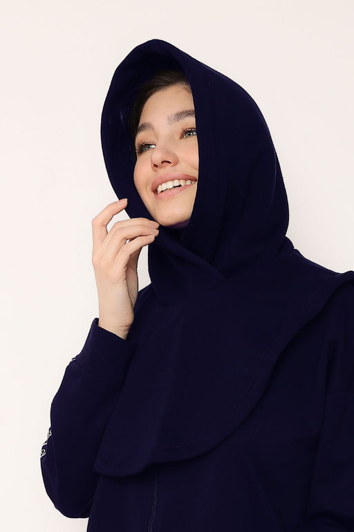 Капор Футер 3-х нитка начес 333L17 т-синий - Solo mio фото 4