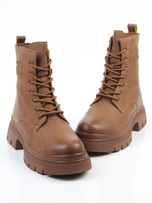 04-WD022-2M BROWN Ботинки зимние женские (натуральная кожа, 100% шерсть)