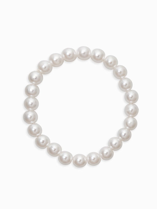 Браслет "Стильный жемчуг" (набор 5шт), №8/16, цвет белый в серебре