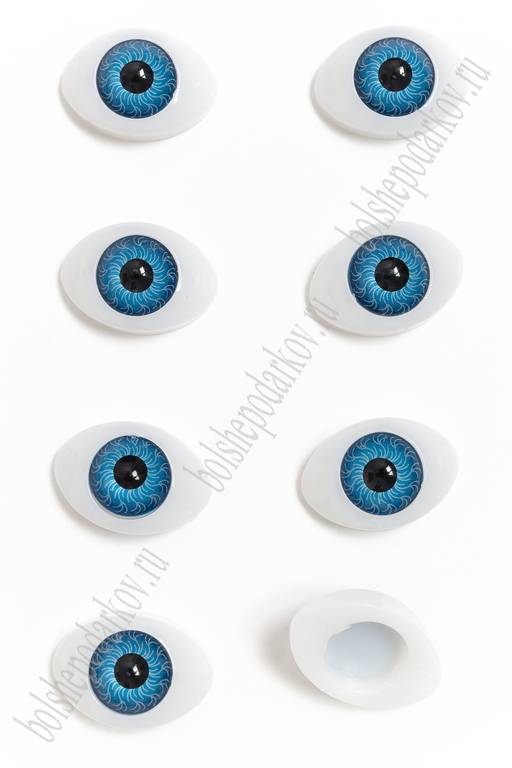 Фурнитура "Глазки объемные" 24*17 мм (20 шт) SF-3079-1-2, голубые №1