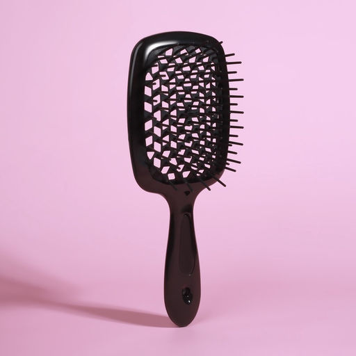 Расчёска массажная, широкая, продуваемая, 8.5×20.5(±1) см, чёрная