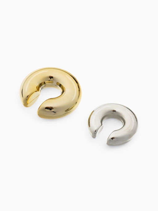 Серьги «Каффы» набор 2 шт., бублики, цвет серебро с золотом