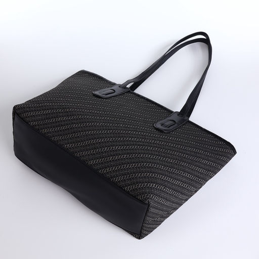 Сумка женская тоут на молнии, 30×11×25 см, чёрная