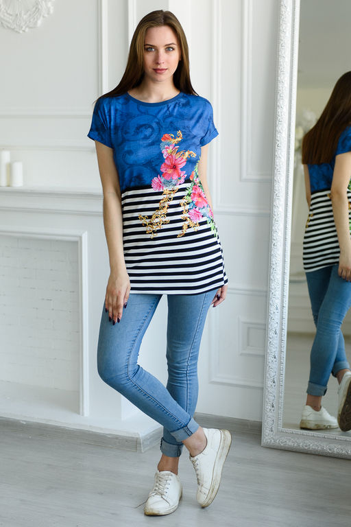 Туника женская из вискозы Гера синий