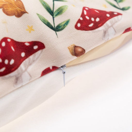 Наволочка декоративная Этель Грибы 40х40 см, 100% п/э, велюр  фото 4