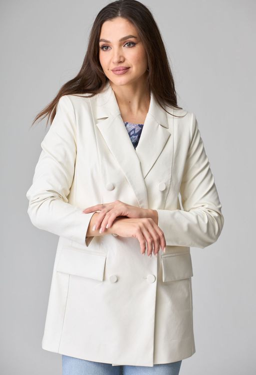 Жакет БелЭльСтиль 848 экокожа молочная фото 6