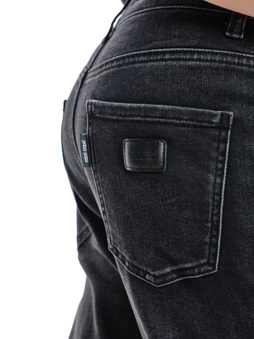 Джинсы чёрные для девочки 33-1095 черный - Mini maxi фото 10