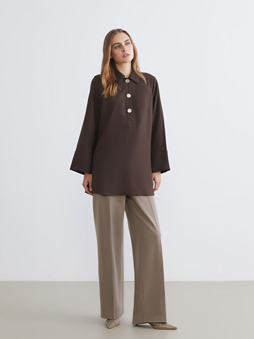 G?mlek Yaka Oversize Kad?n Tunik