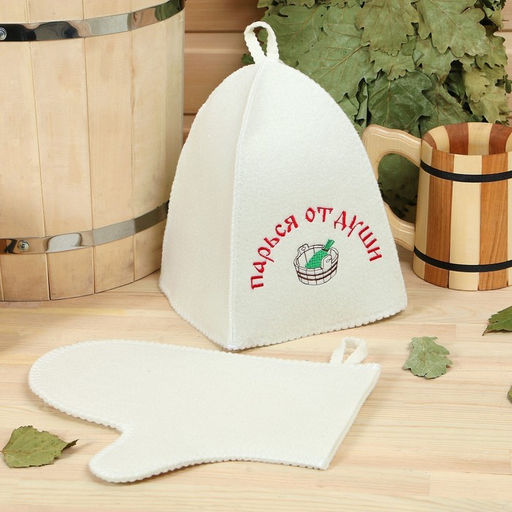 Набор для бани Парься от души шапка, рукавица - Добропаровъ фото 5