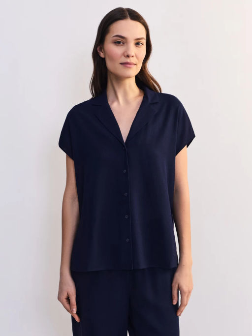 Льняная блуза с отложным воротником ZR2605012003-47 / Zarina