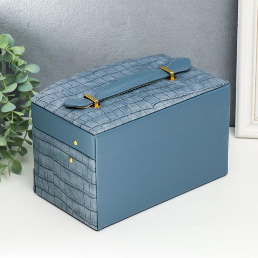 Шкатулка кожзам для украшений сундучок Карамель питон комбинированная 13х15х21,5 см - Simaland фото 10