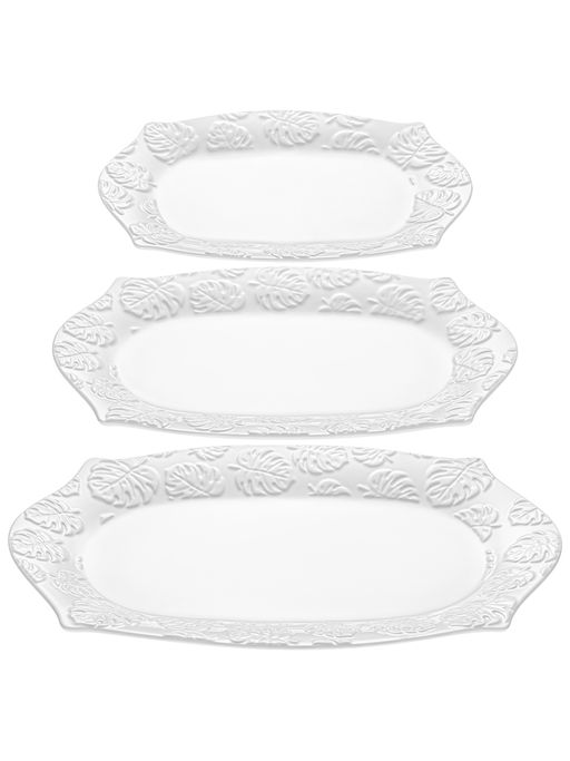 Набор 3 фигурных блюд 30,5*20,5*3,5 см Тропики, фарфор - Elan gallery фото 4