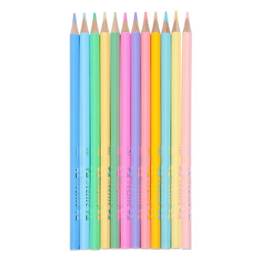 Карандаши цветные 12 цветов, deVENTE Trio Mega Soft Pastel, трёхгранный корпус, супер мягкие, 4M, грифель 3 мм, пастельные цвета