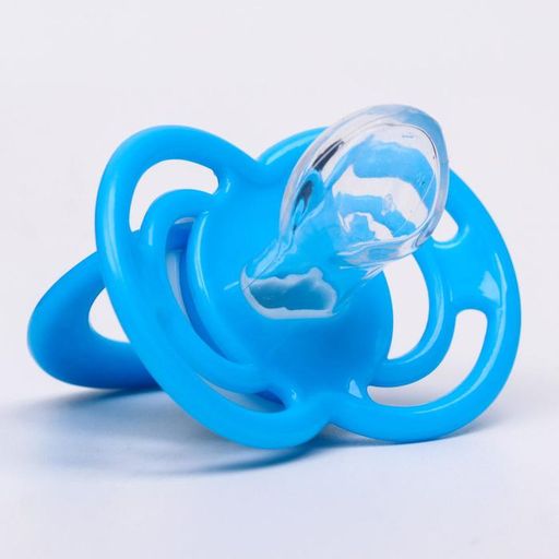 Соска-пустышка ортодонтическая, силикон, от 3 мес., Лев, цвет голубой - Крошка я фото 3