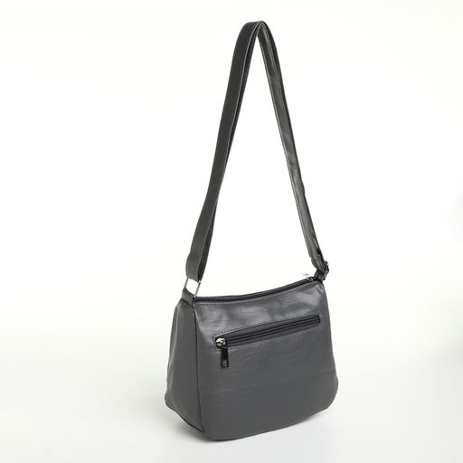 Сумка женская, среднего размера, кросс-боди, на молнии, 20×8.5×15 см, серая