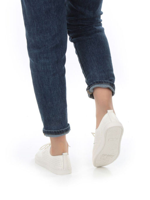 03-PDXL138-1 LT. BEIGE Полуботинки спортивные женские (натуральная кожа) - Фабричный китай фото 3