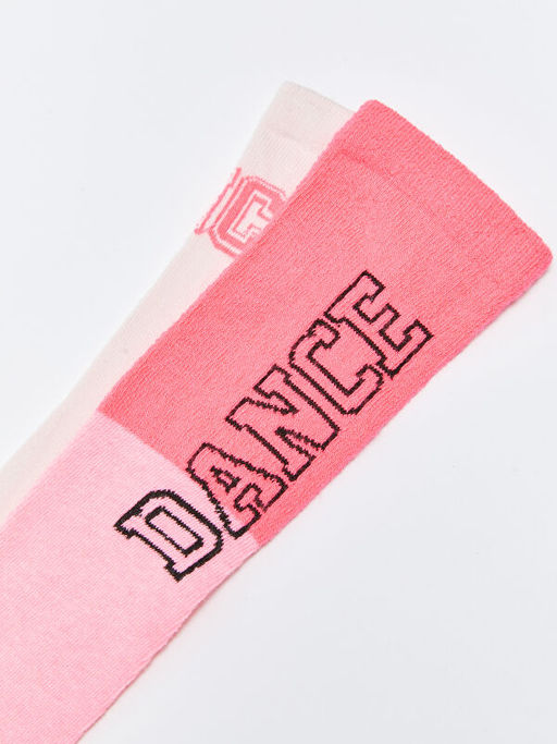 Desenli K?z ?ocuk Diz Alt? ?orap 2li - Waikiki фото 3