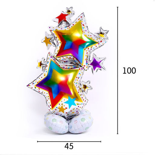Воздушный шар фольгированный 40" «Букет звёзд», на подставке, под воздух