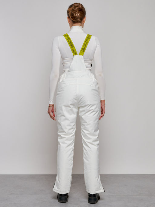 Полукомбинезон утепленный женский зимний горнолыжный белого цвета 526Bl - Chunmai фото 4