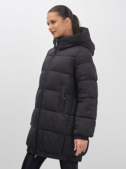 Куртка женская зимняя на резинке большого размера черного цвета 7619Ch - Visdeer фото 11