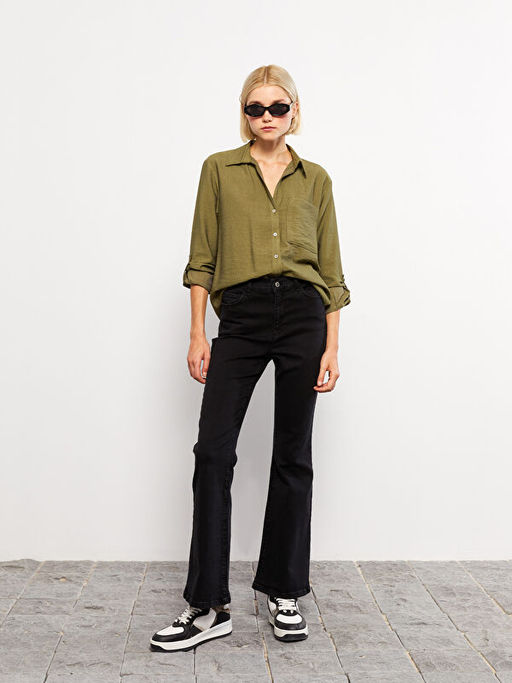 Mars Flare D?z Cep Detayl? Kad?n Jean Pantolon